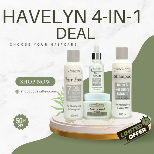 Havelyn 4 in 1 Deal - Includes Hair Food Oil, Onion & Rosemary Extracts Hair Shampoo, Hair Serum and Hair Mask.